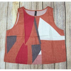 NoraCora Tank Top Size XXL Sleeveless Color Block Orange‎ Lightweight